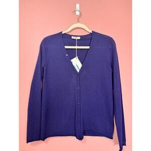 Sun68 Navy Blue 100% Merino Wool Cardigan Sweater Size Medium